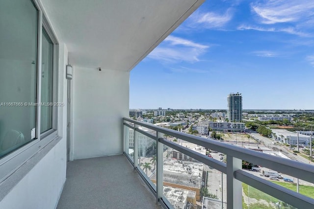 balcony featuring a view of city