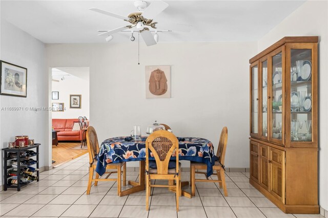 8144 SW 206th Ter, Cutler Bay, FL 33189 - dining room featuring ceiling fan and light tile patterned floors