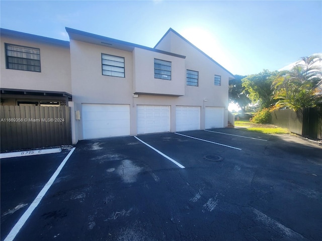 exterior space featuring a garage