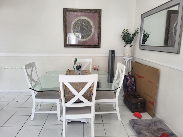 view of tiled dining room