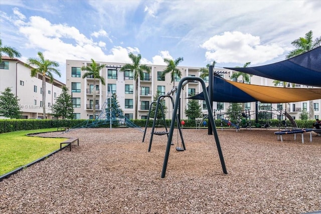 view of community featuring a playground