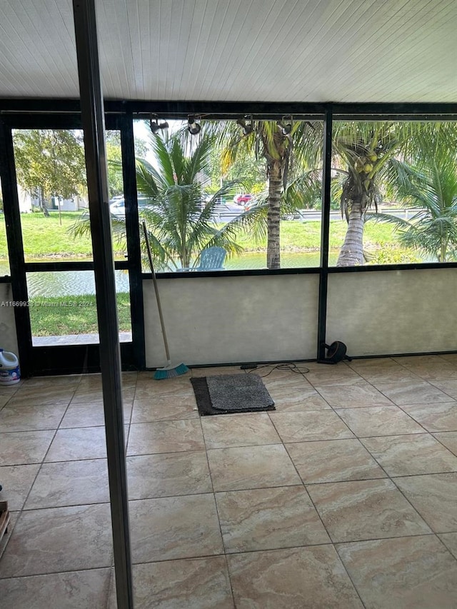 view of unfurnished sunroom