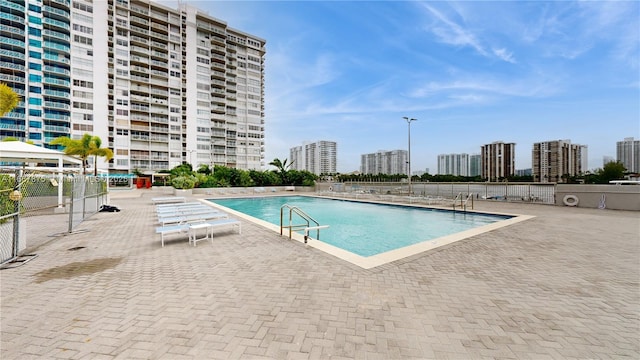 view of pool with a patio