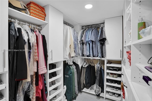 view of walk in closet