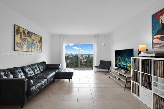 view of tiled living room