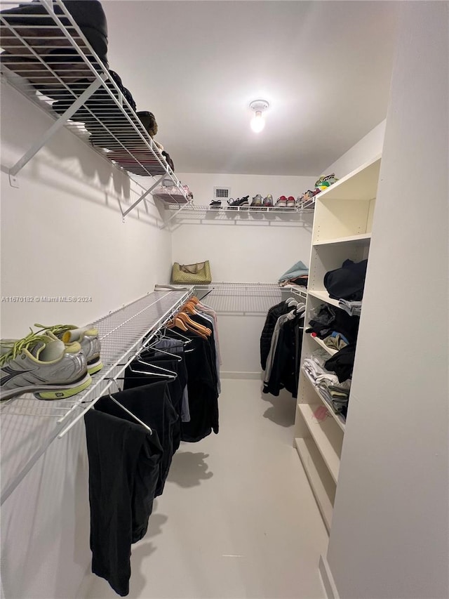 view of walk in closet