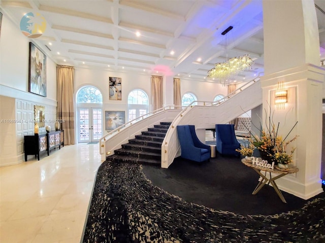 community lobby with stairs