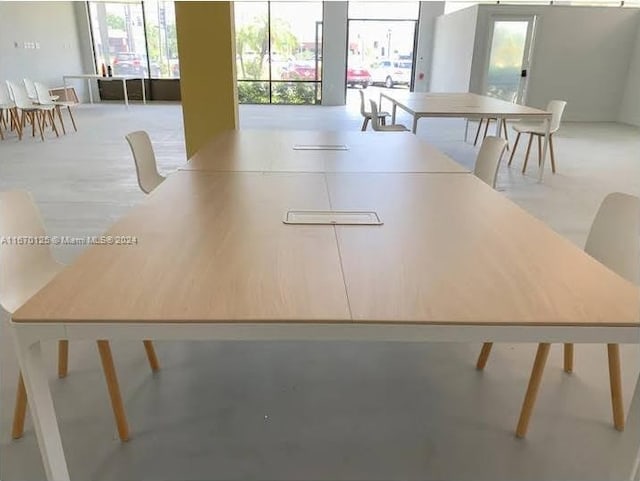 view of unfurnished dining area