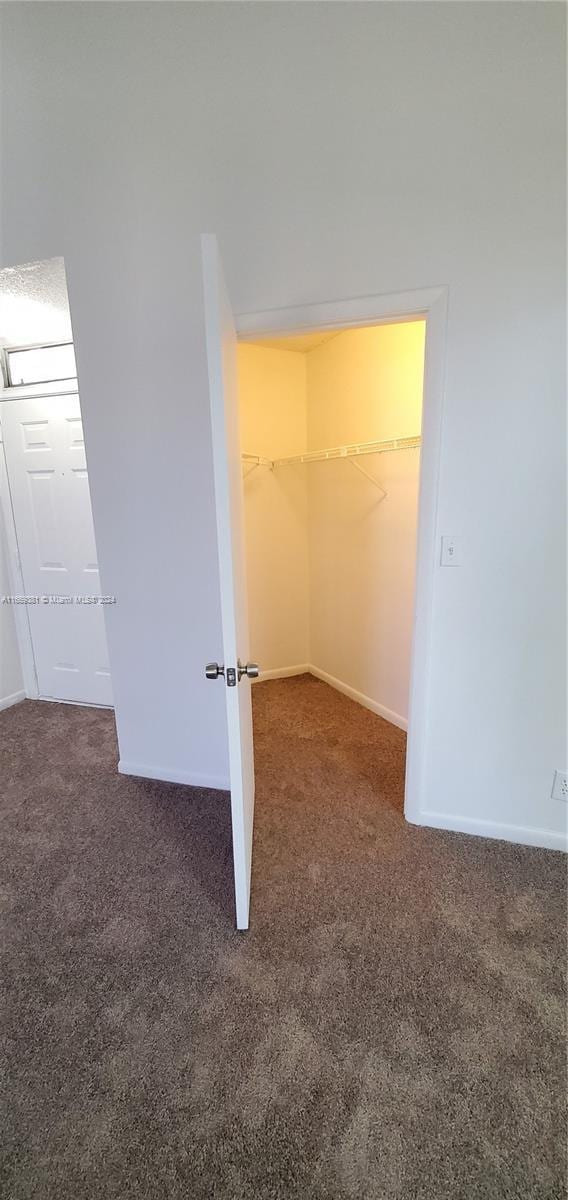 215 Lake Pointe Dr Unit 210, Oakland Park, FL 33309 - unfurnished bedroom featuring a closet, carpet floors, baseboards, and a walk in closet