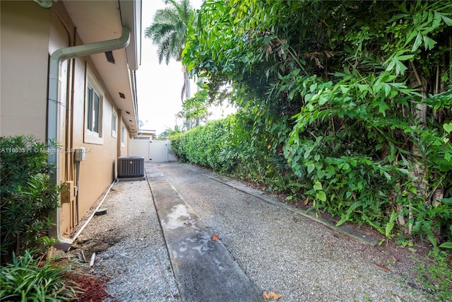 view of home's exterior with central AC unit