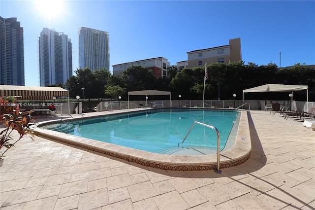 view of pool with a patio area