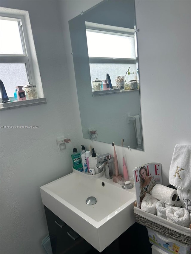 bathroom featuring vanity and a wealth of natural light