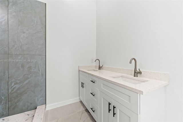 bathroom featuring vanity and tile patterned floors