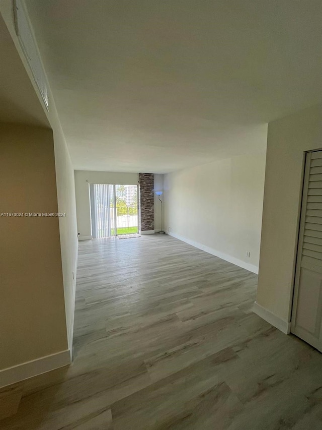 interior space with light hardwood / wood-style flooring