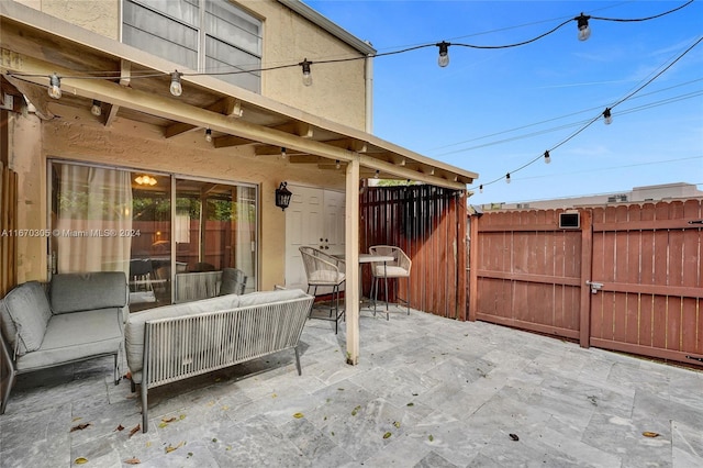3660 SW 59th Ave Unit 1, Davie, FL 33314 - view of patio / terrace with fence, outdoor lounge area, and a gate