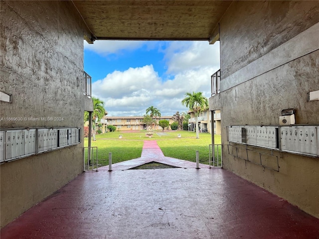 view of patio / terrace with mail boxes