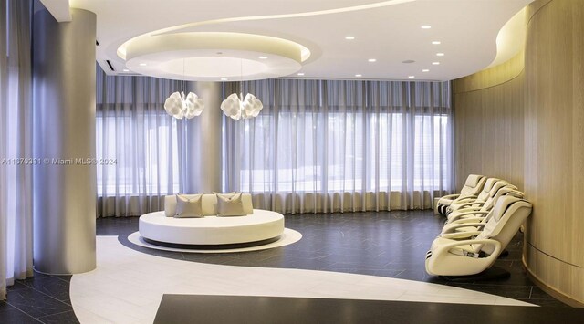 851 NE 1st Ave Unit 2200, Miami, FL 33132 - community lobby with recessed lighting and wallpapered walls