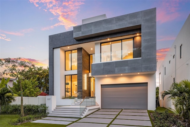 contemporary house with a garage