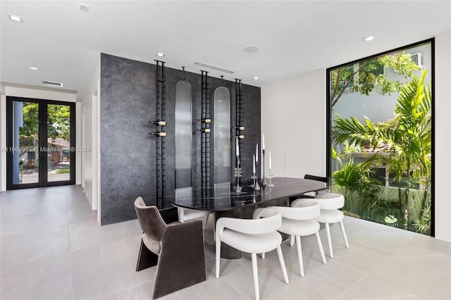 dining area with french doors