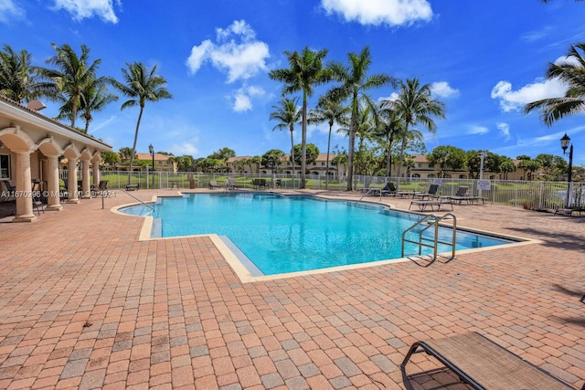 view of pool with a patio area