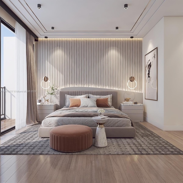 bedroom featuring wood-type flooring