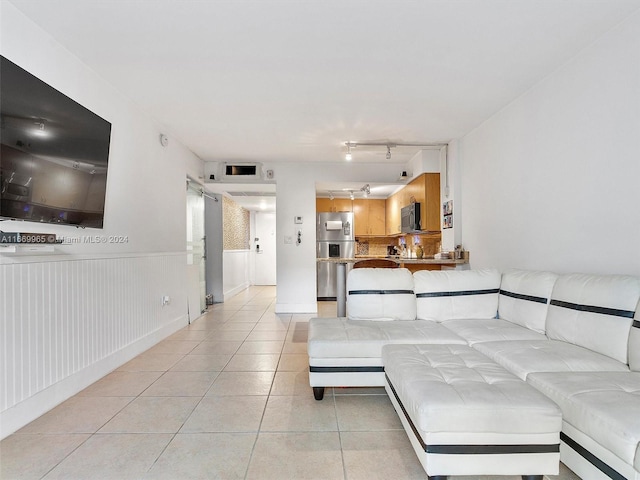 view of tiled living room