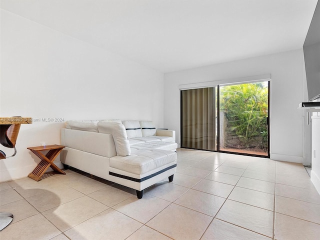 view of tiled living room