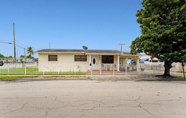 view of single story home