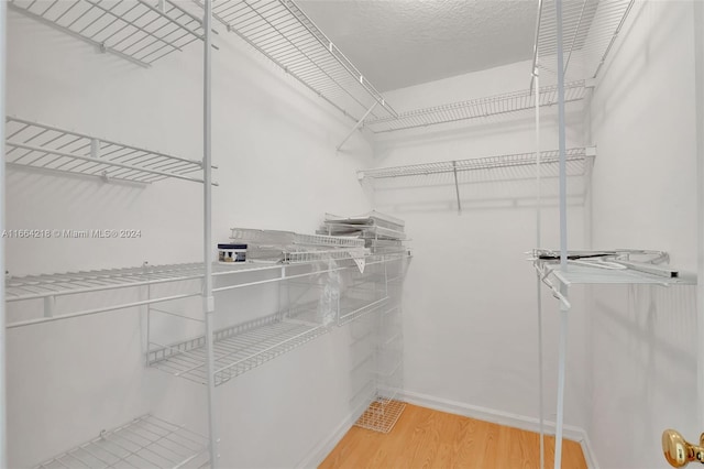 walk in closet featuring wood-type flooring