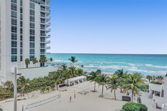 water view featuring a beach view