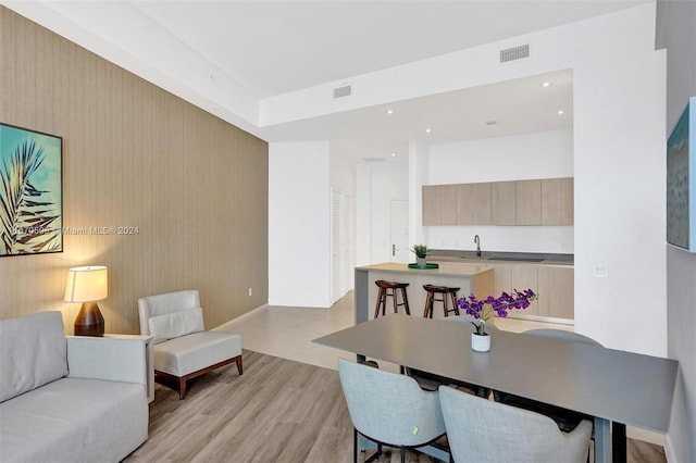 dining area featuring light hardwood / wood-style floors