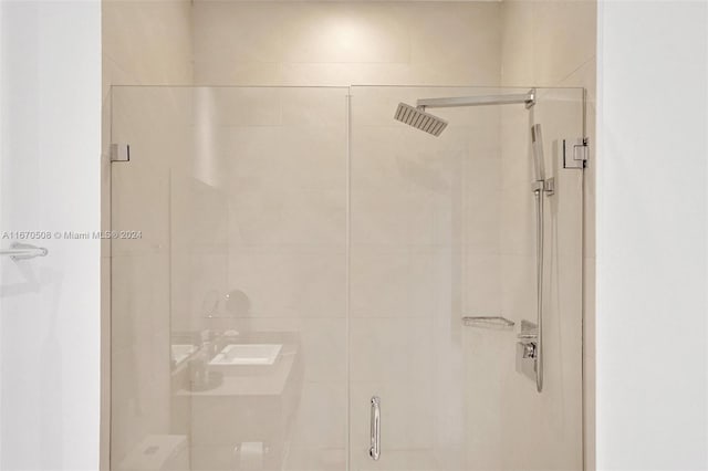 bathroom featuring walk in shower