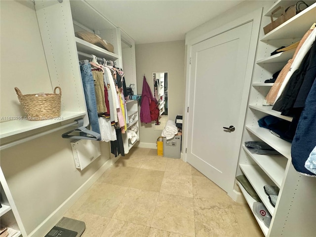 view of walk in closet