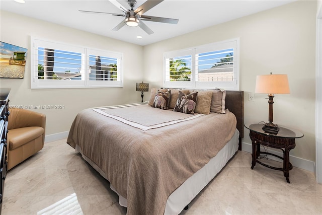 bedroom with ceiling fan