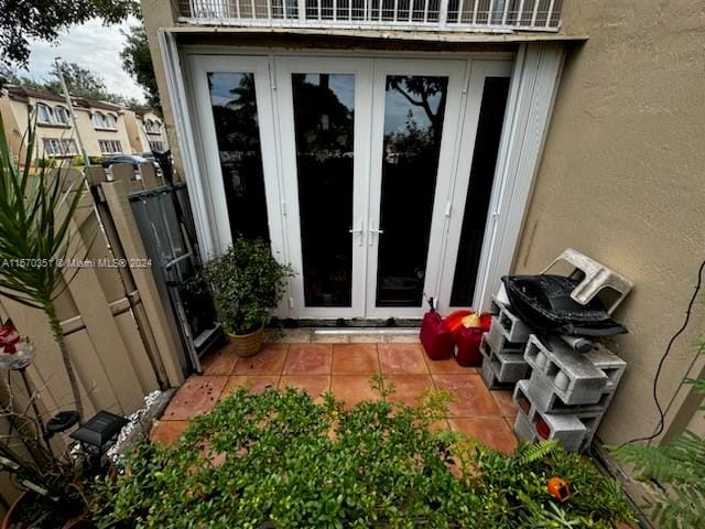 property entrance with french doors