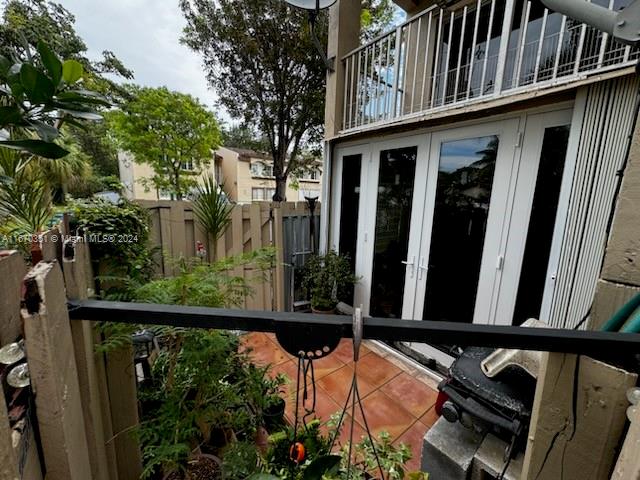 balcony with french doors