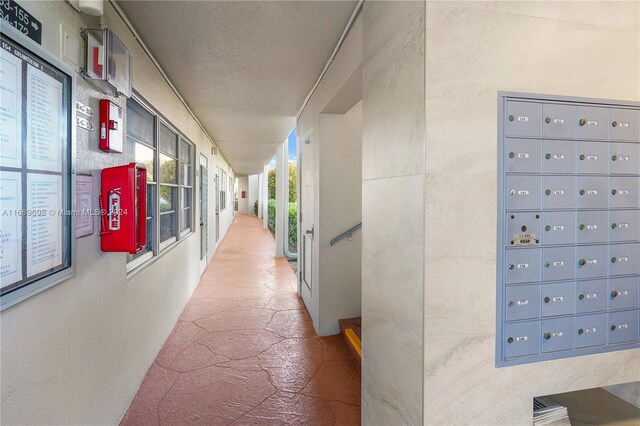 corridor with a mail area