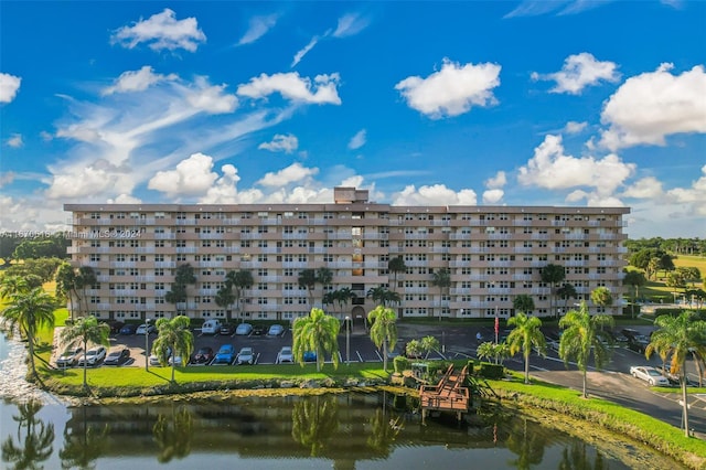 view of property with a water view