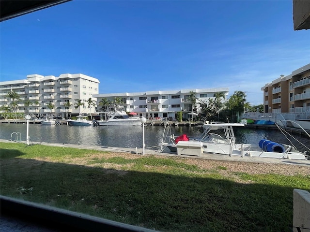 view of water feature featuring a boat dock