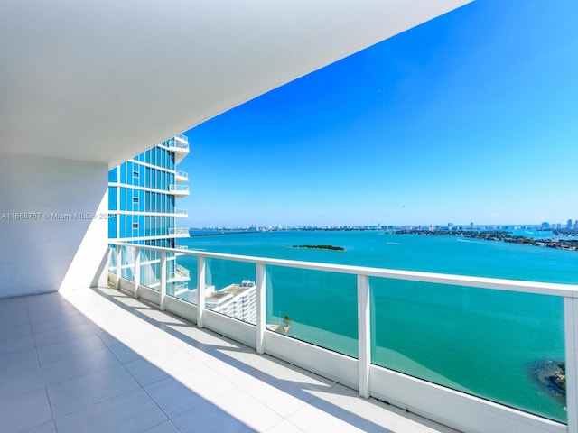 balcony with a water view