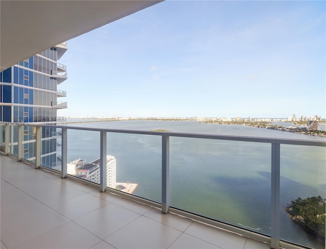 balcony with a water view