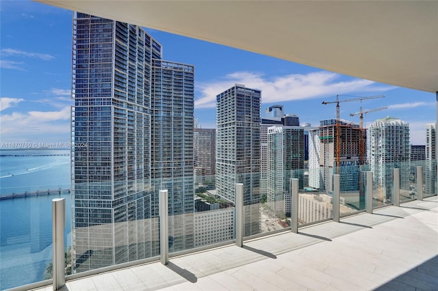 balcony with a water view