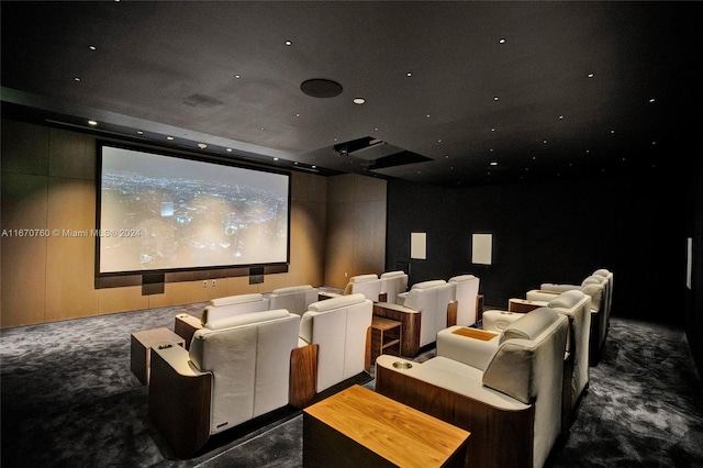 view of carpeted cinema room