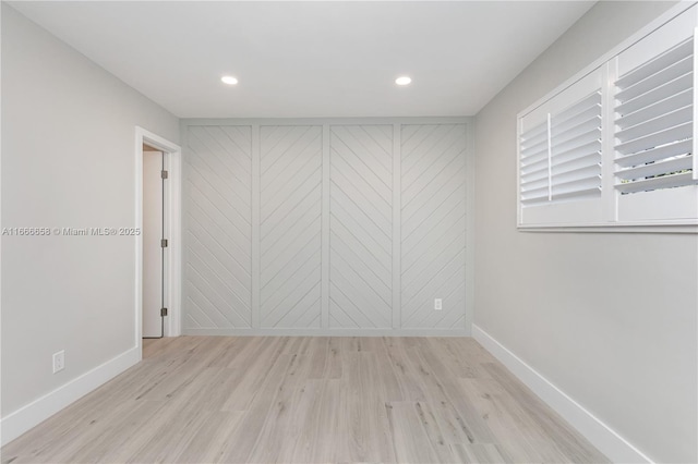 empty room featuring light wood-type flooring