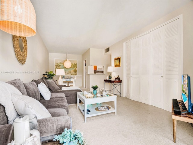 living room featuring carpet flooring