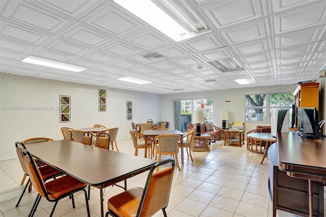 view of tiled dining area