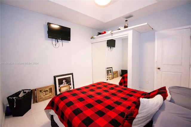 view of tiled bedroom