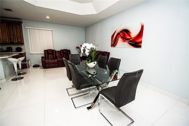 view of tiled dining room