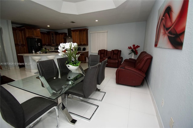 view of tiled dining area