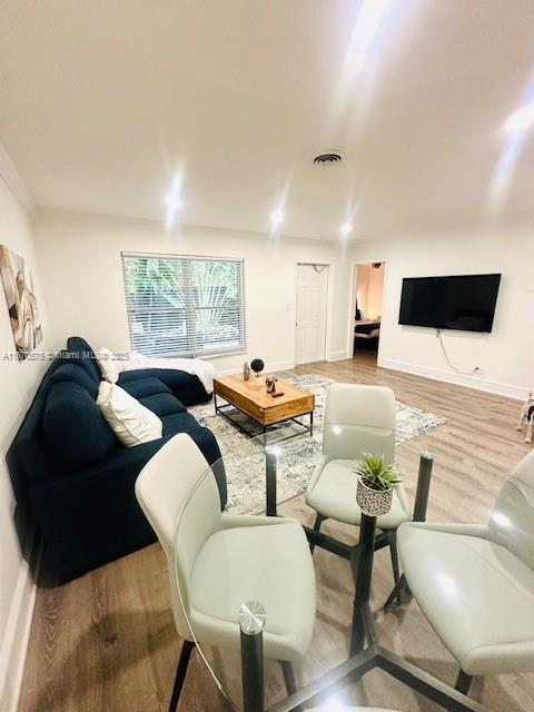 living room featuring hardwood / wood-style floors